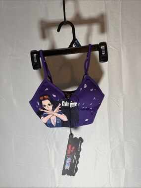 Civil Regime Purple Graphic Anime Crop Bra